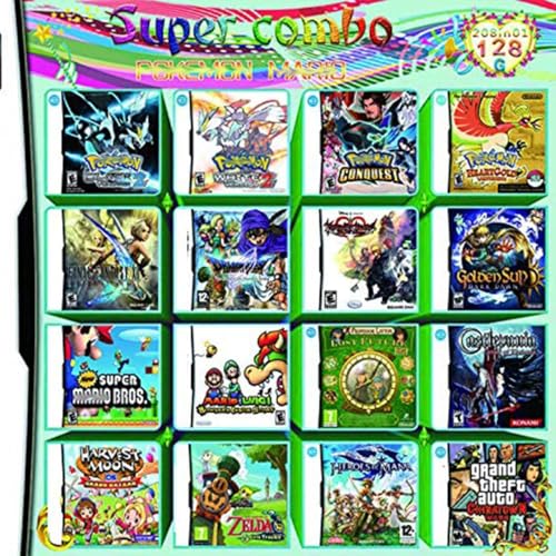 DS Spiele, 208 in 1 Game Cartridge Multicart, Game Pack Card Super Combo für DS DSL DSi 3DS 2DS XL/LL von Pararty