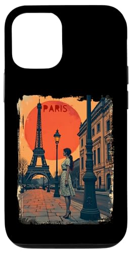 Hülle für iPhone 12/12 Pro Paris Outfit für Französische Herren und Damen Frankreich von Paris Grafik Frankreich Retro Vintage Design