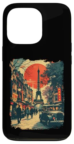 Hülle für iPhone 13 Pro Paris Outfit für Französische Herren und Damen Frankreich von Paris Grafik Frankreich Retro Vintage Design