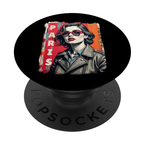 Paris Outfit für Französische Herren und Damen Frankreich PopSockets Klebender PopGrip von Paris Grafik Frankreich Retro Vintage Design