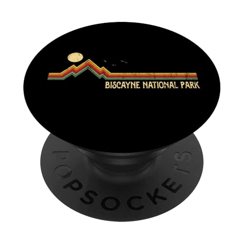 Biscayne Park Vintage Style Berge Outdoor Lover PopSockets Klebender PopGrip von Park Lover Retro Mountain Design Vintage Sunse