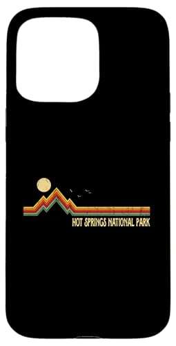 Hot Springs National Park Berge im Vintage-Stil im Freien Hülle für iPhone 15 Pro Max von Park Lover Retro Mountain Design Vintage Sunse