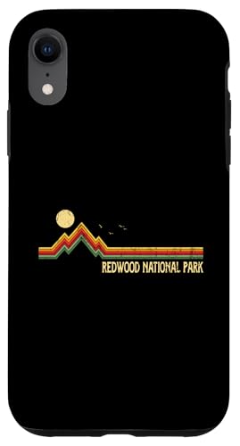 Redwood National Park Vintage Style Mountains Outdoor Lover Hülle für iPhone XR von Park Lover Retro Mountain Design Vintage Sunse