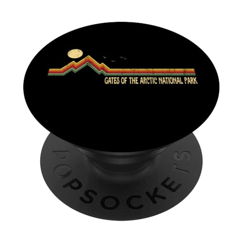 Tore des Arktischen Nationalparks Berge im Vintage-Stil PopSockets Klebender PopGrip von Park Lover Retro Mountain Design Vintage Sunse