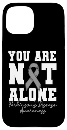 Silberband mit Aufschrift "You Are Not Alone Parkinsons Disease" Hülle für iPhone 15 von Parkinsons Disease Awareness Month Support Design