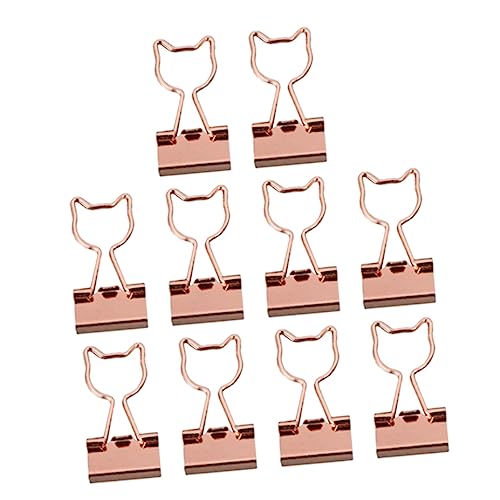 Parliky 10St Büroordner Büroklammern clipboard bürogadges office supplies office zubehör klampen Geldscheinklammern Ordnerklemme Tragbare Heftklammern Schulmappenklammern Metall Rose Gold von Parliky