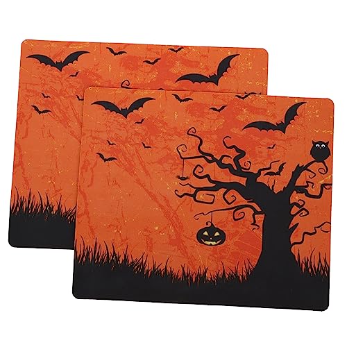 Parliky 2st Halloween-mausunterlage Laptop-Matte Halloween-pad Computermatte Für Den Schreibtisch Mäuse Matte Mauspad Für Den Schreibtisch Gaming-pad Mauspad Für Laptop Gummi Orange von Parliky