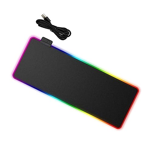 Parliky RGB LED Mauspad Wasserdicht Und Schmutzabweisend rutschfeste Gummiunterlage Stilvolles Desk Zubehör Leuchtendes Gaming Mouse Pad Für PC Und Laptop von Parliky