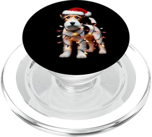 Parson Russell Terrier Weihnachtsmannmütze Weihnachtsbeleuchtung Hundebesitzer PopSockets PopGrip für MagSafe von Parson Russell Terrier Christmas Products