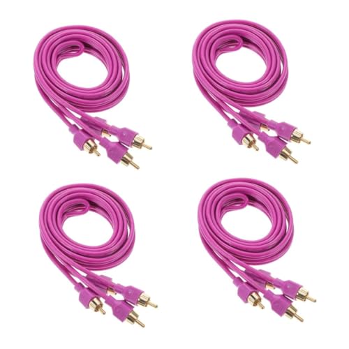 PartyKindom 4 Stück Auto-Audiokabel Lautsprecherkabel für Car-Audio Car-Audio-Lautsprecherkabel Lautsprecherkabelsatz Car-Audio-Kabel Subwoofer-Audiokabel Verbindungskabel Metall Violett von PartyKindom