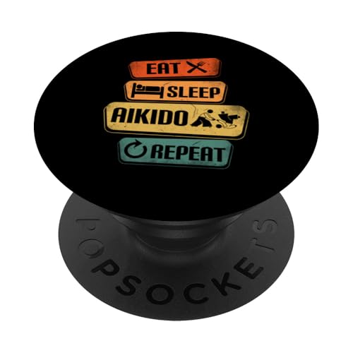 Eat Sleep Aikido Wiederhole Lustiges Aikido PopSockets mit austauschbarem PopGrip von Passionate Aikido Martial Arts Enthusiast