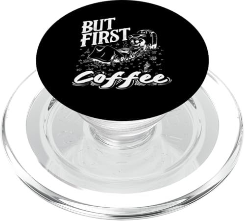 Aber der erste Kaffeeliebhaber, Totenkopf-Humor-Kunst PopSockets PopGrip für MagSafe von Passionate Coffee Drinkers and Espresso Fans