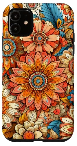 Hülle für iPhone 11 Vintage Boho Mandala Sonnenblume Gänseblümchen Blumendesign von PastelArt Phone Cases Accessories Gifts Designs