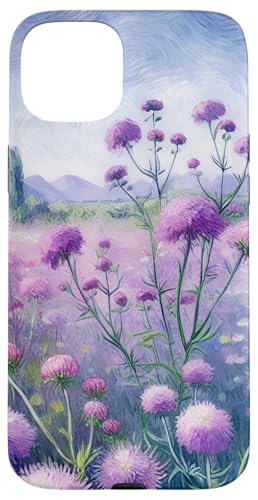 Hülle für iPhone 15 Plus Impressionist Art Lila Wildblume Floral Wiese Landschaft von PastelArt Phone Cases Accessories Gifts Designs