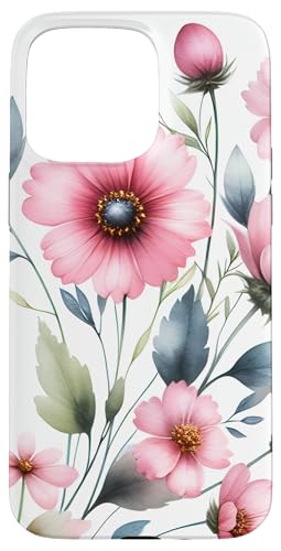 Hülle für iPhone 15 Pro Max Ästhetische süße schöne rosa Blumen Wildblume Frauen Mädchen von PastelArt Phone Cases Accessories Gifts Designs