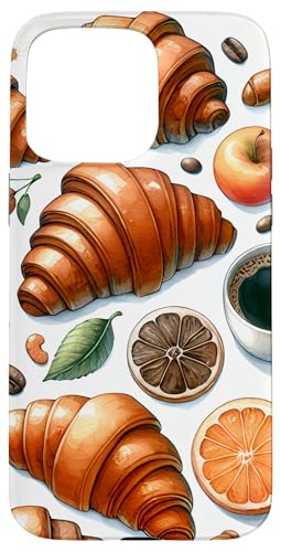 Hülle für iPhone 15 Pro Max Lustige süße Croissants Brot gebackene Lebensmittel Frühstücksliebhaber von PastelArt Phone Cases Accessories Gifts Designs