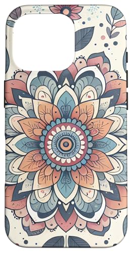 Hülle für iPhone 16 Pro Ästhetisches Boho, niedlich, botanisches Mandala, Blumengarten von PastelArt Phone Cases Accessories Gifts Designs