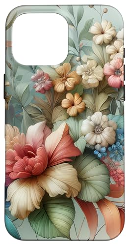 Hülle für iPhone 16 Pro Max Süßer Cottagecore bunte Blüten Wildblumen-Blumengarten von PastelArt Phone Cases Accessories Gifts Designs