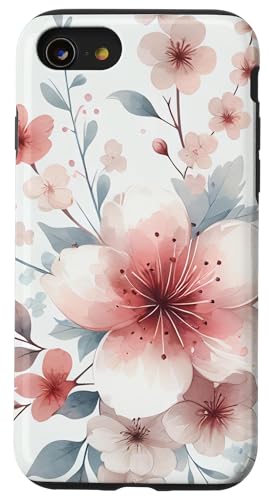 Hülle für iPhone SE (2020) / 7 / 8 Ästhetische niedliche Aquarell-Kirschblüten-Blumen von PastelArt Phone Cases Accessories Gifts Designs