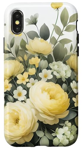 Hülle für iPhone X/XS Ästhetische Vintage-süße gelbe Blume, Wildblume, für Damen und Mädchen von PastelArt Phone Cases Accessories Gifts Designs