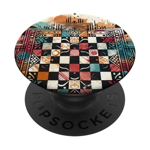 Schachbrettmuster im Vintage-Look, klassisches kariertes Schachbrettmuster PopSockets Klebender PopGrip von PastelArt Phone Cases Accessories Gifts Designs