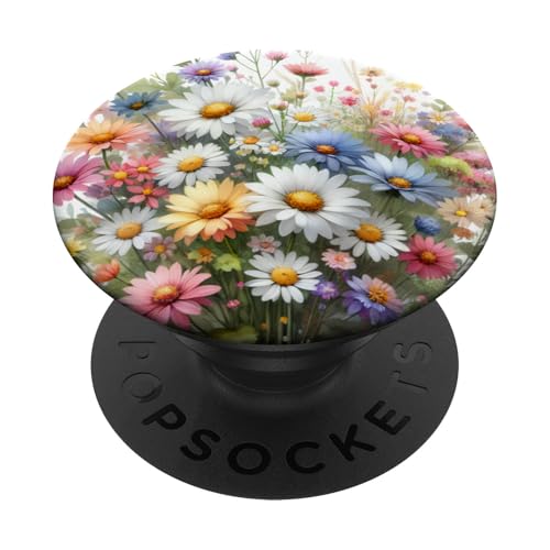 Süße bunte botanische Gänseblümchen Blüten Floral Wild Flower Art PopSockets Klebender PopGrip von PastelArt Phone Cases Accessories Gifts Designs