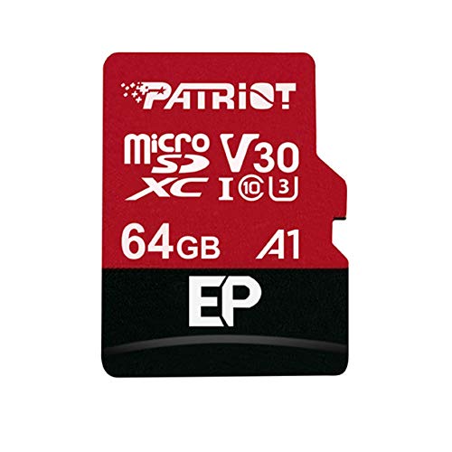 Patriot Memory PEF64GEP31MCX 64 GB EP A1 V30 microSD Karte SDXC für Android Handys und Tablets / 4K Videoaufnahmen von Patriot Memory