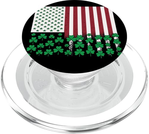 Amerikanische Flagge Vintage Kleeblatt US-Flagge PopSockets PopGrip für MagSafe von Patriot Shamrock Co.