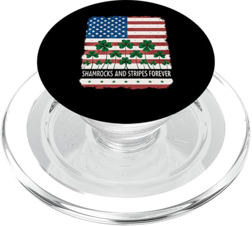 Amerikanische Flagge & St. Patrick's Day Kleeblatt – US-Flagge PopSockets PopGrip für MagSafe von Patriot Shamrock Co.