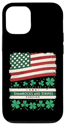 Hülle für iPhone 12/12 Pro Irische amerikanische Flagge Vintage Kleeblatt St. Patricks Day von Patriot Shamrock Co.