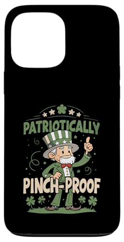 Hülle für iPhone 13 Pro Max Vintage Pinch-Proof St. Patrick's Day - Irisch-Amerikanische Flagge von Patriot Shamrock Co.