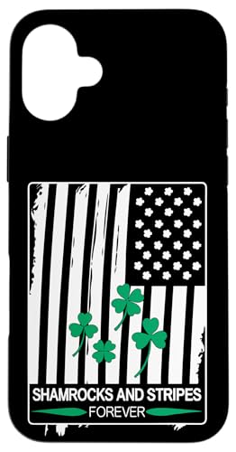 Hülle für iPhone 16 Plus St. Patrick's Day – Amerikanische Flagge und Kleeblatt von Patriot Shamrock Co.