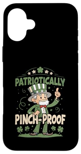 Hülle für iPhone 16 Plus Vintage Pinch-Proof St. Patrick's Day - Irisch-Amerikanische Flagge von Patriot Shamrock Co.