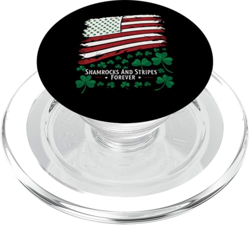 Irisches Glück und amerikanische Freiheit - St. Patrick's Day Flagge PopSockets PopGrip für MagSafe von Patriot Shamrock Co.