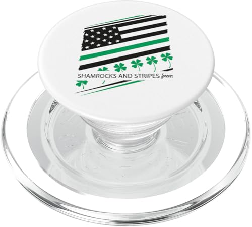 Irish Roots, American Flag Forever - Kleeblätter und Streifen PopSockets PopGrip für MagSafe von Patriot Shamrock Co.