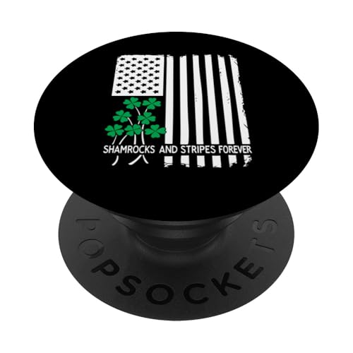 Kleeblätter und Streifen – Irische Wurzeln, amerikanische Flagge PopSockets Klebender PopGrip von Patriot Shamrock Co.