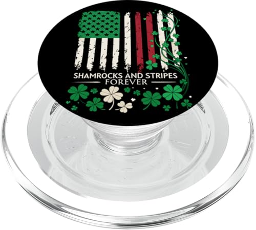 Kleeblätter und Streifen – Irish Pride trifft die amerikanische Flagge PopSockets PopGrip für MagSafe von Patriot Shamrock Co.