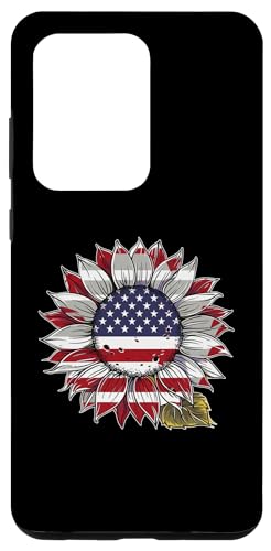 Hülle für Galaxy S20 Ultra Damen Casual Blume Amerikanische Flagge Sterne und Streifen Grafik von Patriotic USA Flag American Independence Day Gift
