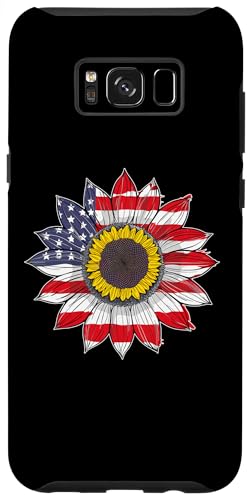 Hülle für Galaxy S8+ Damen Casual Blume Amerikanische Flagge Sterne und Streifen Grafik von Patriotic USA Flag American Independence Day Gift