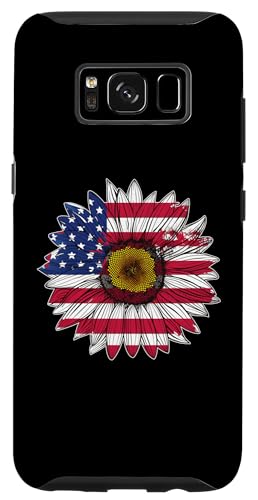Hülle für Galaxy S8 Damen Casual Blume Amerikanische Flagge Sterne und Streifen Grafik von Patriotic USA Flag American Independence Day Gift