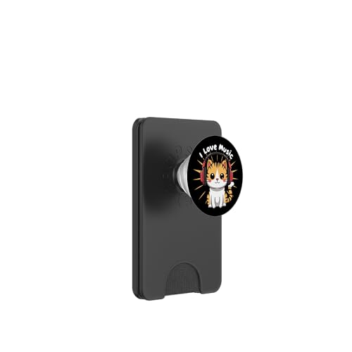 Cat Headphone, Music Lover, Cute Kitty Drawing PopSockets PopWallet für MagSafe von Pattern Design Cats