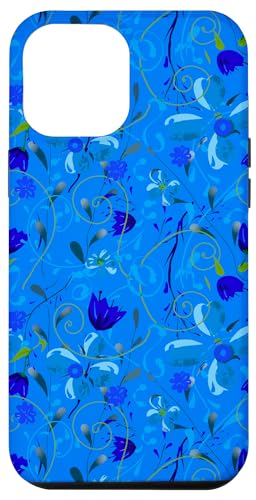 Hülle für iPhone 12 Pro Max Aquarell-Blumen, blau, Sommer, Blumenmuster von Pattern