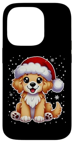 Hülle für iPhone 14 Pro Labrador Retriever Weihnachtspyjama mit Weihnachtsmannmütze von Paw-sitively Adorable Xmas Pet Apparel Co.