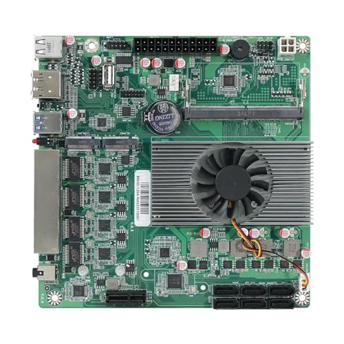 PcZinophyte 6-Bay NAS-Motherboard N100 6 * SATA3.0 2 * M.2 NVMe 4 * 2,5G Nics 1 * PCIE X1 1 * DDR12 Niedrigstrom-Firewall-ITX-Mainboard von PcZinophyte