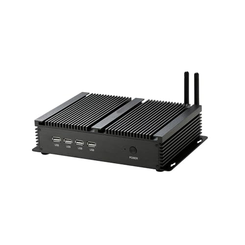 PcZinophyte Lüfterloser Industrie 2*Lans Mini PC XP/7/10 Celeron 1037U 4*RS232 Desktop Mini Computer 300M WiFi HDMI+VGA von PcZinophyte