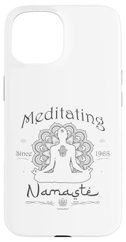 Hülle für iPhone 15 Meditating Since 1968 - 57 Years of Reflective Calm von Peace, Namaste, and Chakras Store