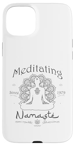 Hülle für iPhone 15 Plus Meditating Since 1979 - 46 Years of Inner Peace - Namaste von Peace, Namaste, and Chakras Store