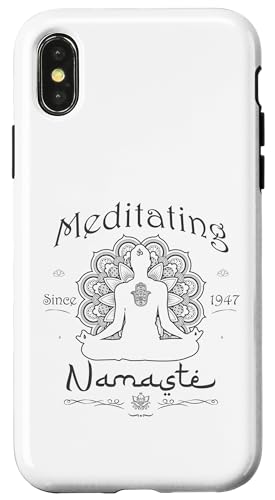 Hülle für iPhone X/XS Namaste - Meditating Since 1947 - 78 Years of Zen von Peace, Namaste, and Chakras Store