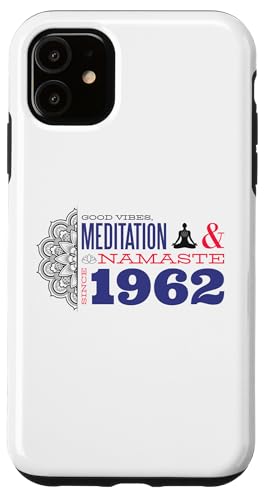 Meditating Since 1962 - 63 Years of Mindful Living Hülle für iPhone 11 von Peace, Namaste, and Chakras Store