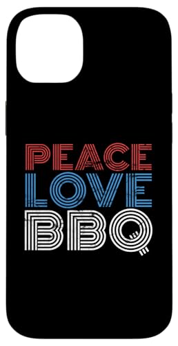 Hülle für iPhone 14 Plus Peace Love BBQ Vintage 70er Jahre Grillen Fleisch Räuchern Schweinefleisch von Peace Love BBQ Tees